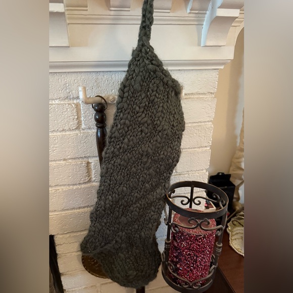 Urban Outfitters Hand-Knit Dark Green Stocking